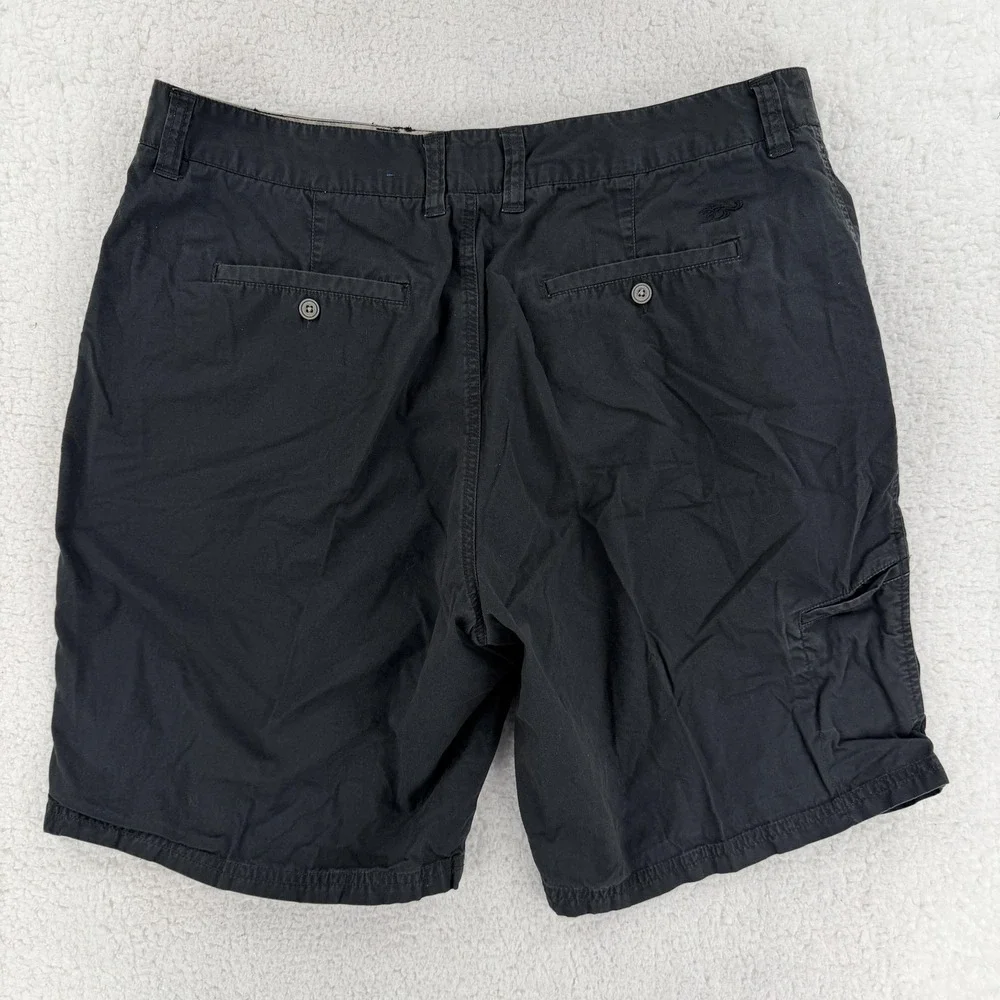 Honolua Cargo Shorts‎ Mens 38 Black 100% Cotton Flat Front 9 Inseam Casual Beach